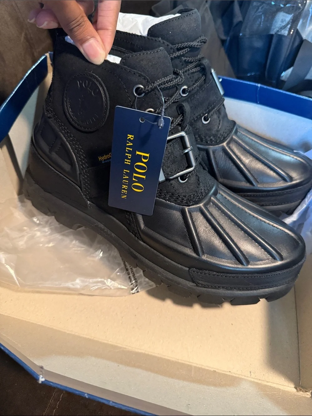 ** BRAND NEW ** Polo by Ralph Lauren Men’s Black Waterproof Hiker Boots